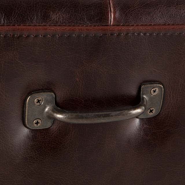 World Interiors - Arabella 79" Bench in Brown Leather