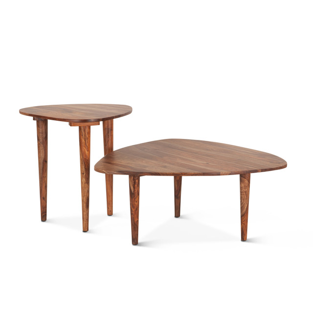 World Interiors - Arrey 23" Side Table in Indian Rosewood with Natural Finish