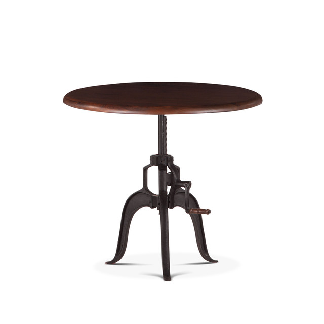 World Interiors - Artezia 30" Height Adjustable Crank Side Table in Walnut
