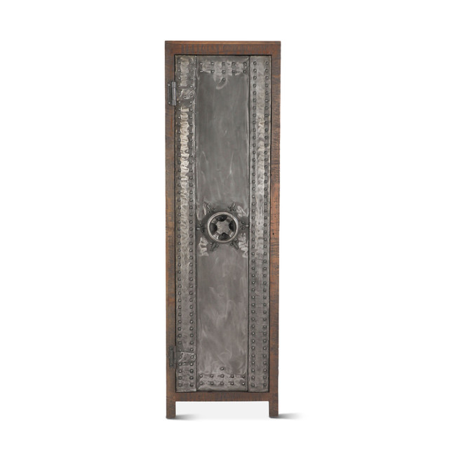 World Interiors - Welles Tall Vault Style Cabinet in Reclaimed Wood and Iron