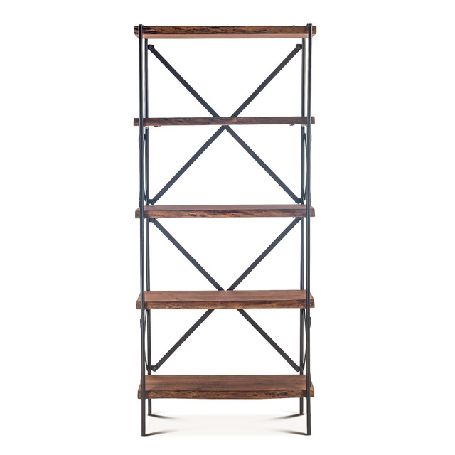 World Interiors - Blayne 78" Tall Shelf in Acacia with Walnut Finish