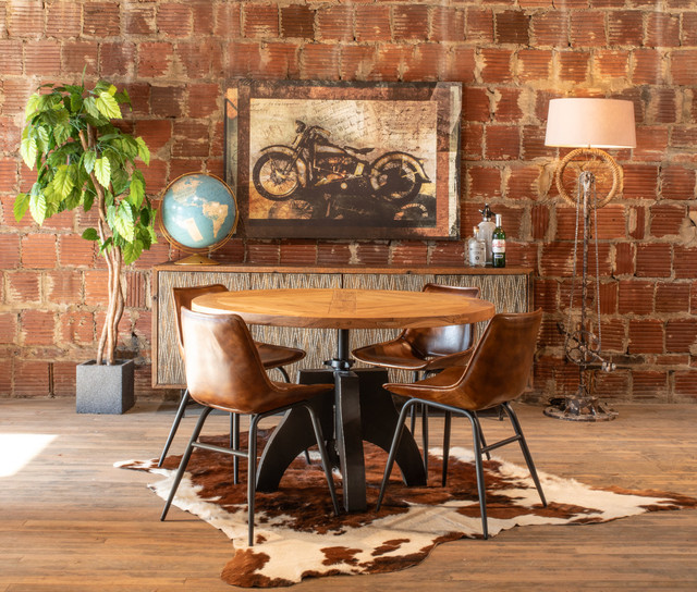 World Interiors - Brisbane Stanley Leather Dining Chair in Antique Whiskey