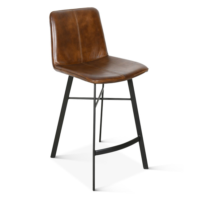 World Interiors - Brisbane Murphy Counter Chair in Chestnut Leather