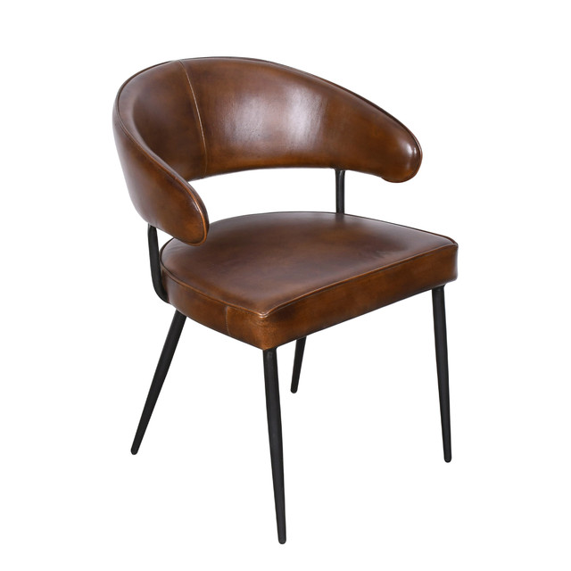 World Interiors - Brisbane Dover Armchair in Washed Chestnut Leather