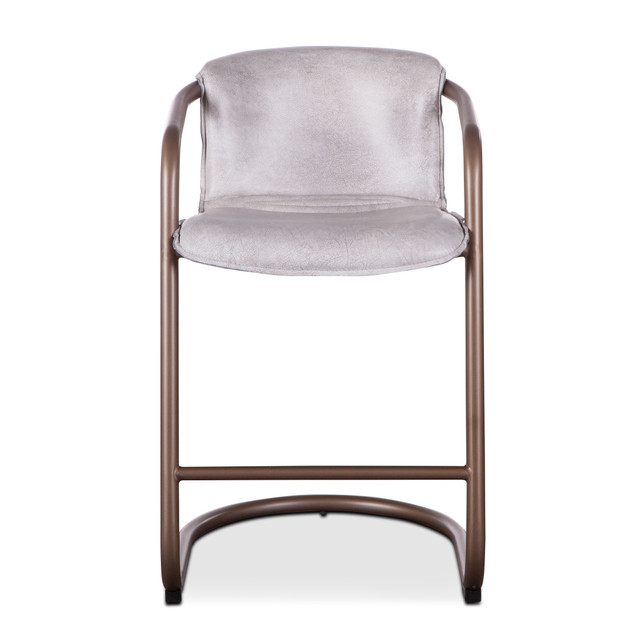 World Interiors - Chiavari Leather Counter Chair in Vintage White