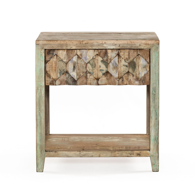 World Interiors - Cordoba Vintage Teal Night Stand