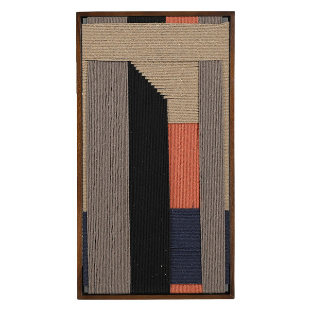 World Interiors - Delmar Woven Framed Art, Orange