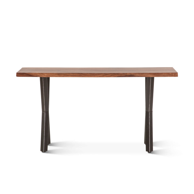 World Interiors - Elliston 58" Console Table in Sheesham and Matte Black Iron