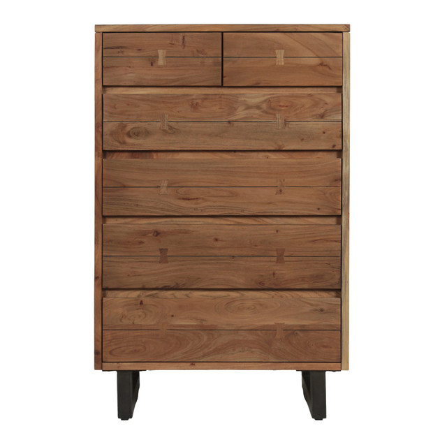 World Interiors - Glenwood 34" Tall Chest in Smoked Acacia