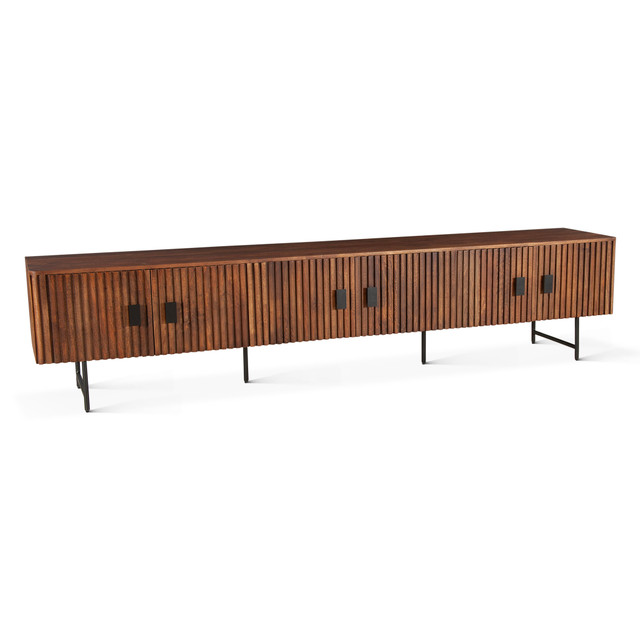 World Interiors - Halden 98" Plasma Cabinet Pecan Brown