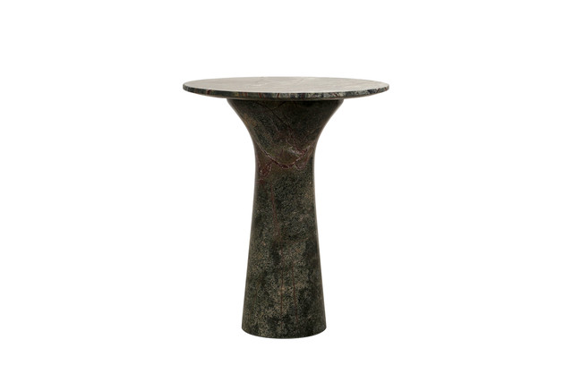 World Interiors - Harbor 18" Tall Side Table in Green Bidasar Marble