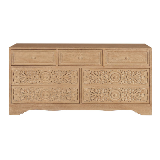 World Interiors - Haveli 71" Dresser with Plinth Base in Whitewash