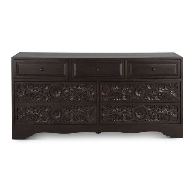 World Interiors - Haveli 71" Dresser with Plinth Base in Vintage Brown