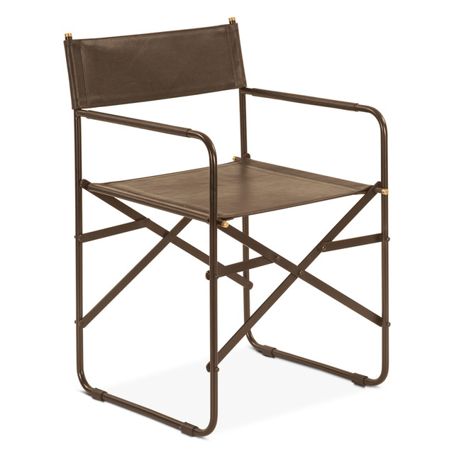 World Interiors - Lund 19" Director's Chair in Black Leather