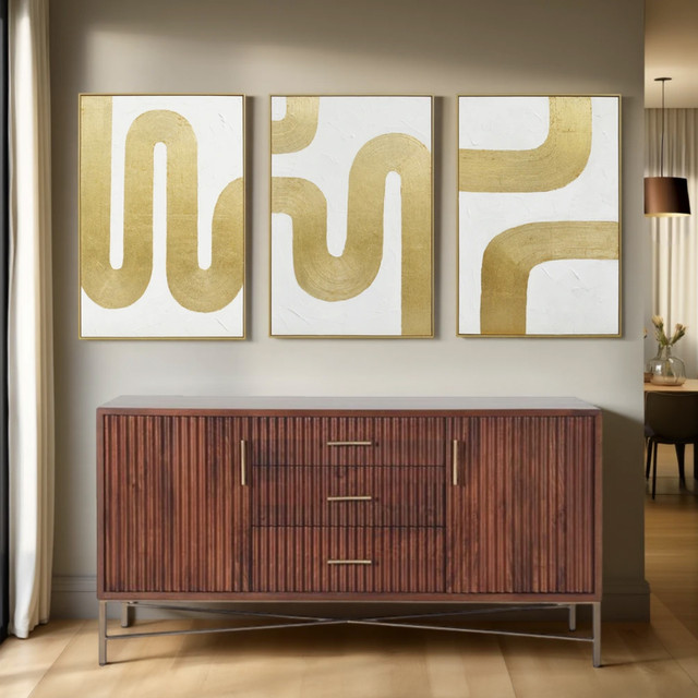 World Interiors - Manhattan Retro 68" Sideboard in Honey Brown