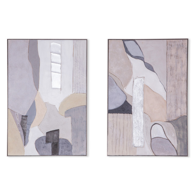 World Interiors - Shifting Visions Hand Painted Framed Diptych