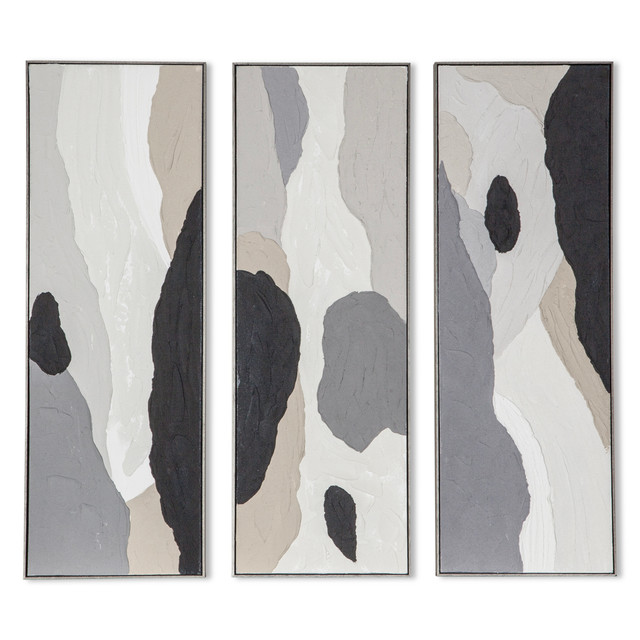 World Interiors - Distorted Illusions Hand Painted Framed Triptych