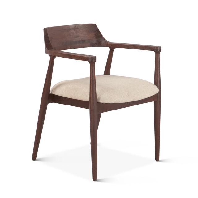 World Interiors - Oxford Upholstered Dining Chair with Walnut Finish