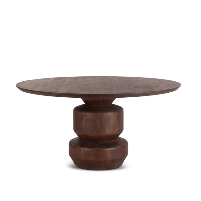 World Interiors - Oxford 60" Dining Table in Mango Wood with Walnut Finish