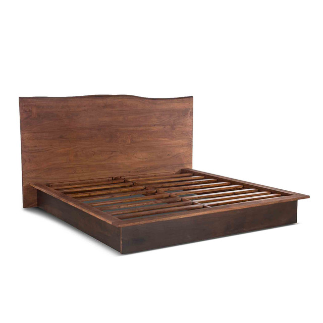 World Interiors - Palermo King Bed in Acacia with Raw Walnut Finish
