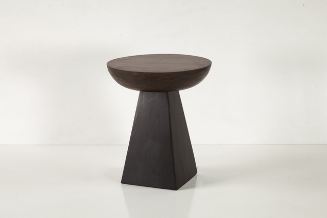 World Interiors - Palm Desert  18" Round Accent Table Two-Tone