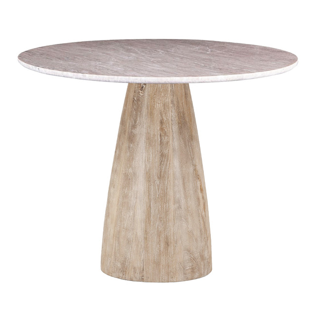 World Interiors - Palm Desert Marble Round Gathering Table in Brown Lajaria