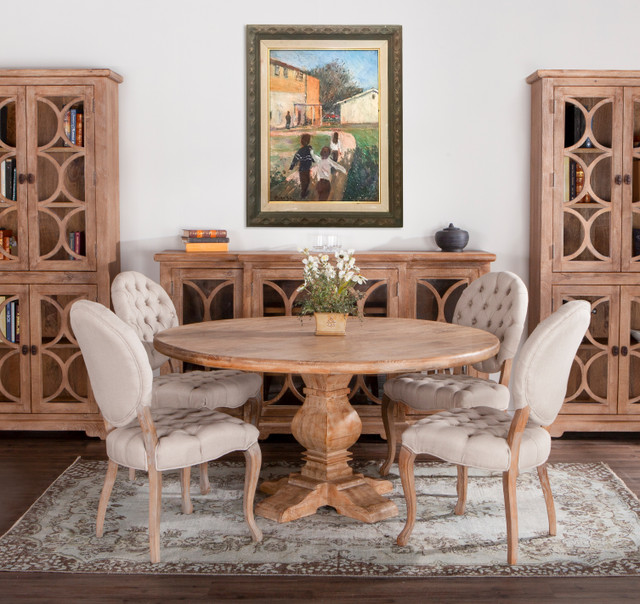 World Interiors - Portia Tufted Dining Chair in Beige Linen