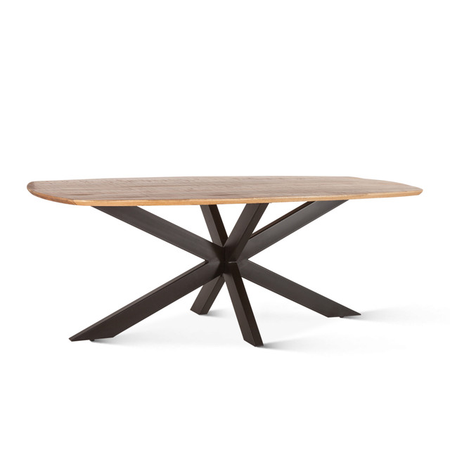 World Interiors - Santa Margherita 82" Dining Table in Mango Wood and Iron