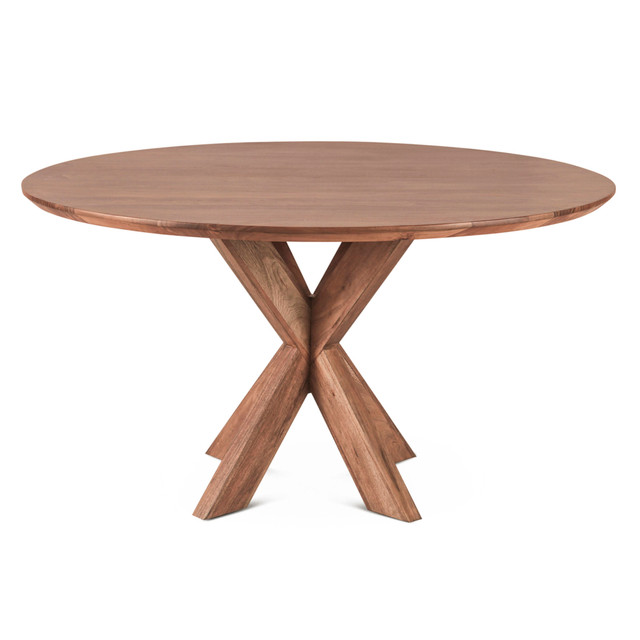 World Interiors - Stockholm 54" Round Dining Table in Weathered Acacia