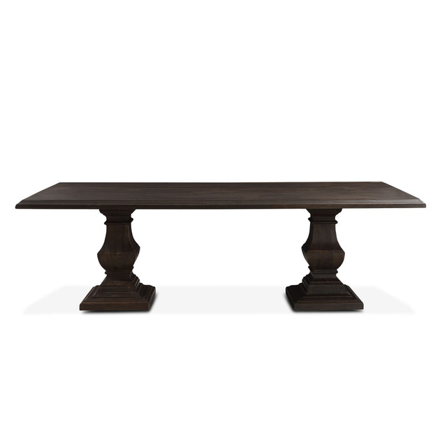 World Interiors - Toulon 84" Dining Table in Vintage Brown Finish