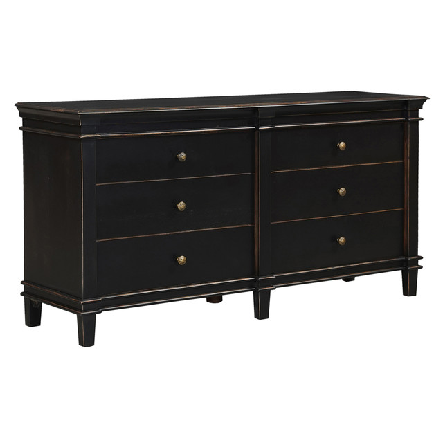 World Interiors - Trento 70" Dresser in Distressed Black