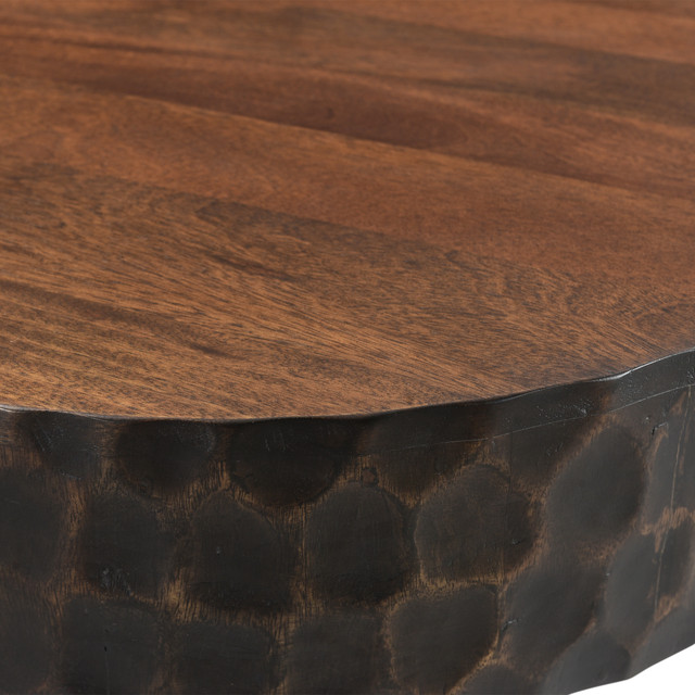 World Interiors - Vallarta 24" Side Table in Mango Wood and Iron with Two Toned Finish