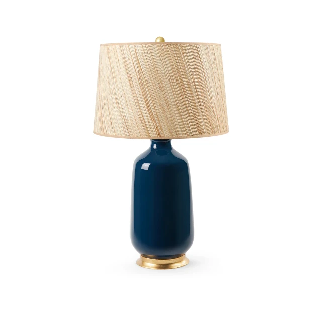 Villa & House - Carolyn Lamp with 17" Papyrus Shade - Navy Blue