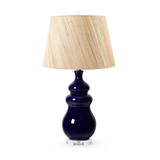 Villa & House - Maila Lamp with 16" Papyrus Shade - Mako Blue