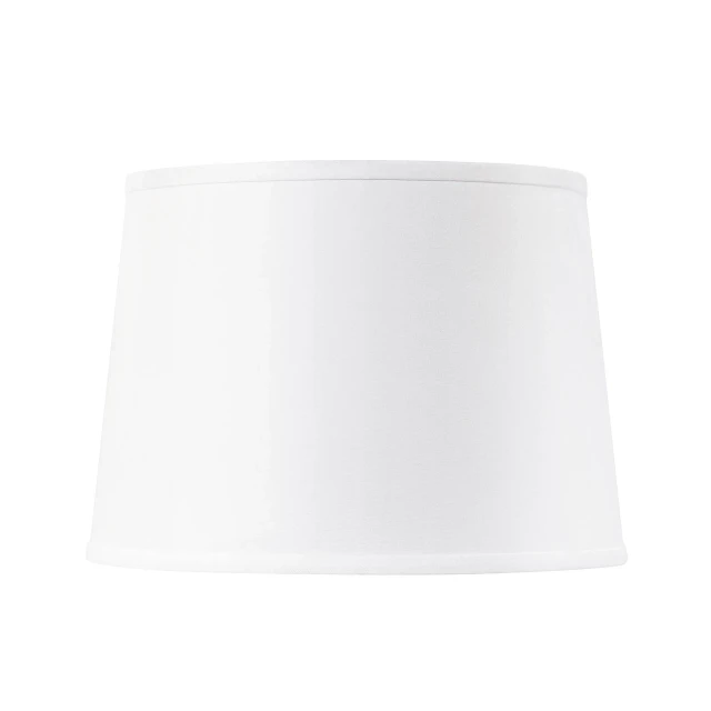Villa & House - 14" White Linen Lamp Shade with Nickel - White