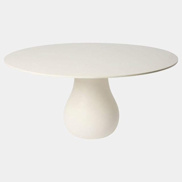 Global Views Baobab Dining Table - Ecru Matte Lacquer