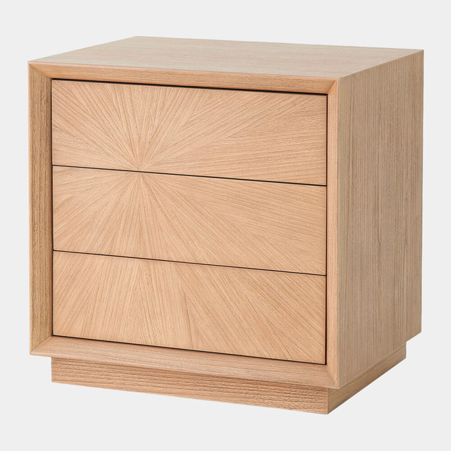 Global Views Burst Left Bedside Chest - Nutmeg Mahogany