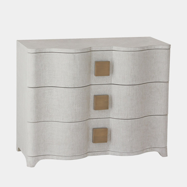 Global Views Toile Linen Chest - Belgian Linen & Antique Brass