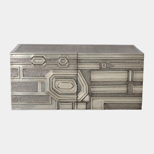 Global Views Moderne Block Cabinet - Left - Nickel