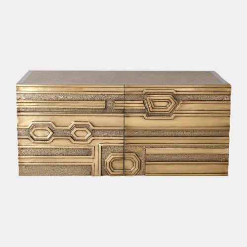 Global Views Moderne Block Cabinet - Right - Brass