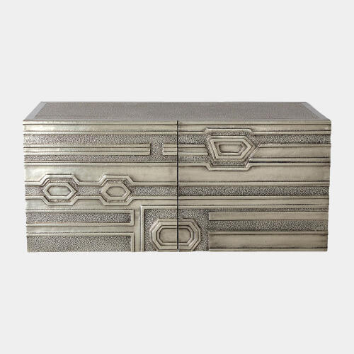 Global Views Moderne Block Cabinet - Right - Nickel
