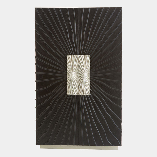 Global Views Pleated Cabinet - Tall - Black Onyx