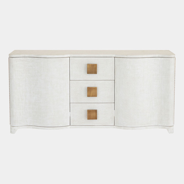 Global Views Toile Linen Credenza - Belgian Linen & Antique Brass