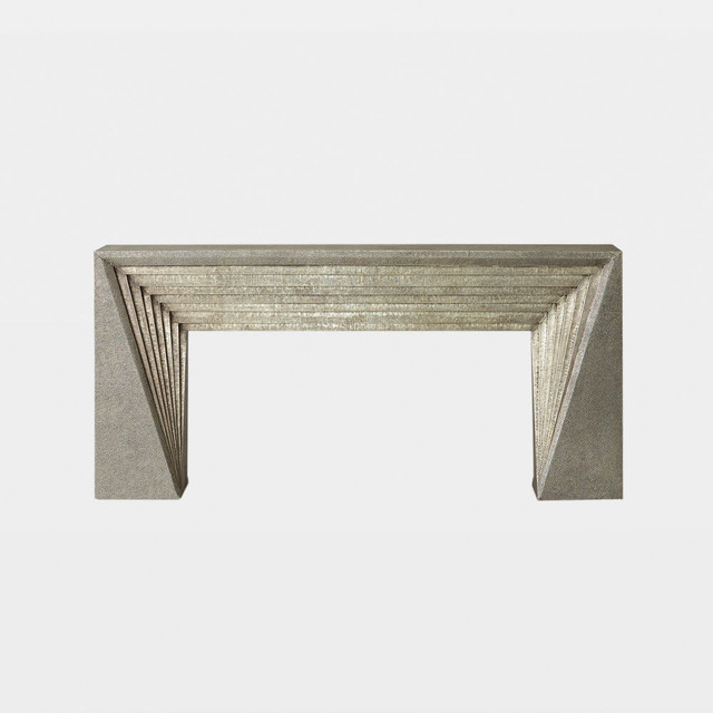 Global Views Deco Console Table - Antiqued Nickel