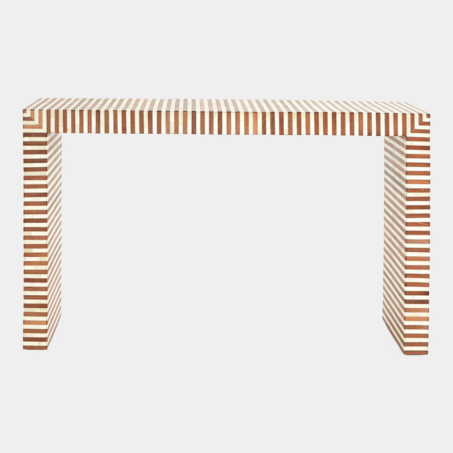 Global Views Sienna Console Table - Walnut & Bone