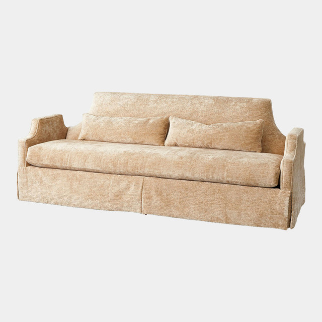 Global Views Diana Skirted Sofa - Hazelnut