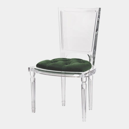 Global Views Marilyn Acrylic Side Chair - Emerald Green