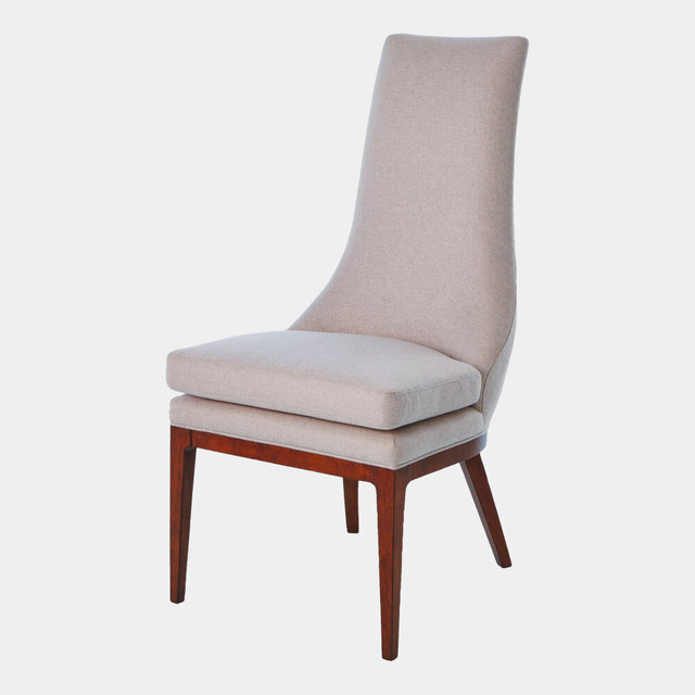 Global Views Isabella Dining Chair - Candid Fleece & Walnut
