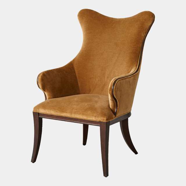Global Views Evelyn Chair - Toast Velvet & Walnut