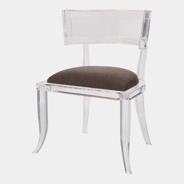 Global Views Klismos Acrylic Chair - Pewter